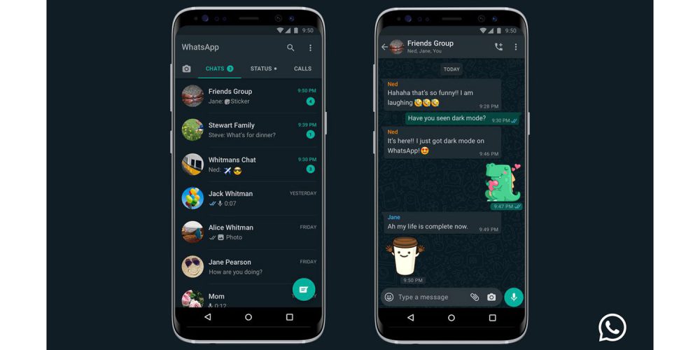 حالت تاریک واتساپ