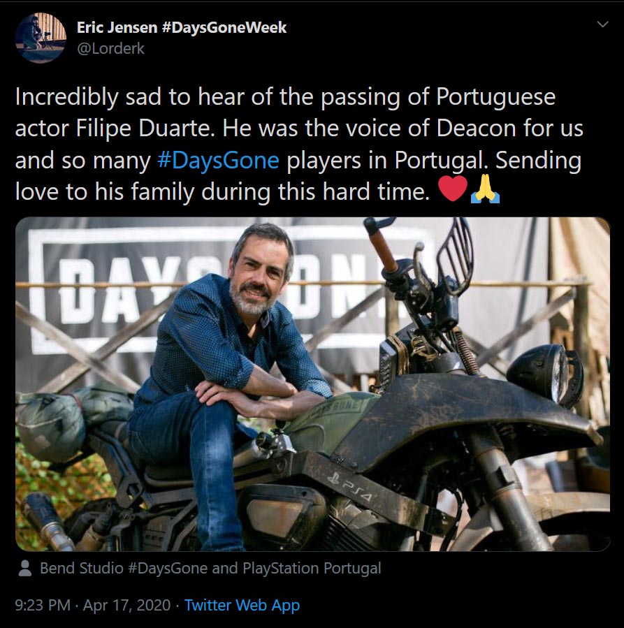 صداپیشه‌ی پرتغالی بازی Days Gone