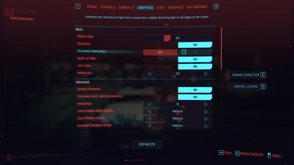 تنظیمات گرافیکی Cyberpunk 2077
