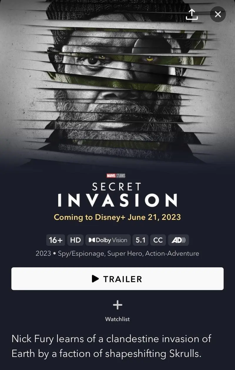 رده بندی سریال Secret Invasion