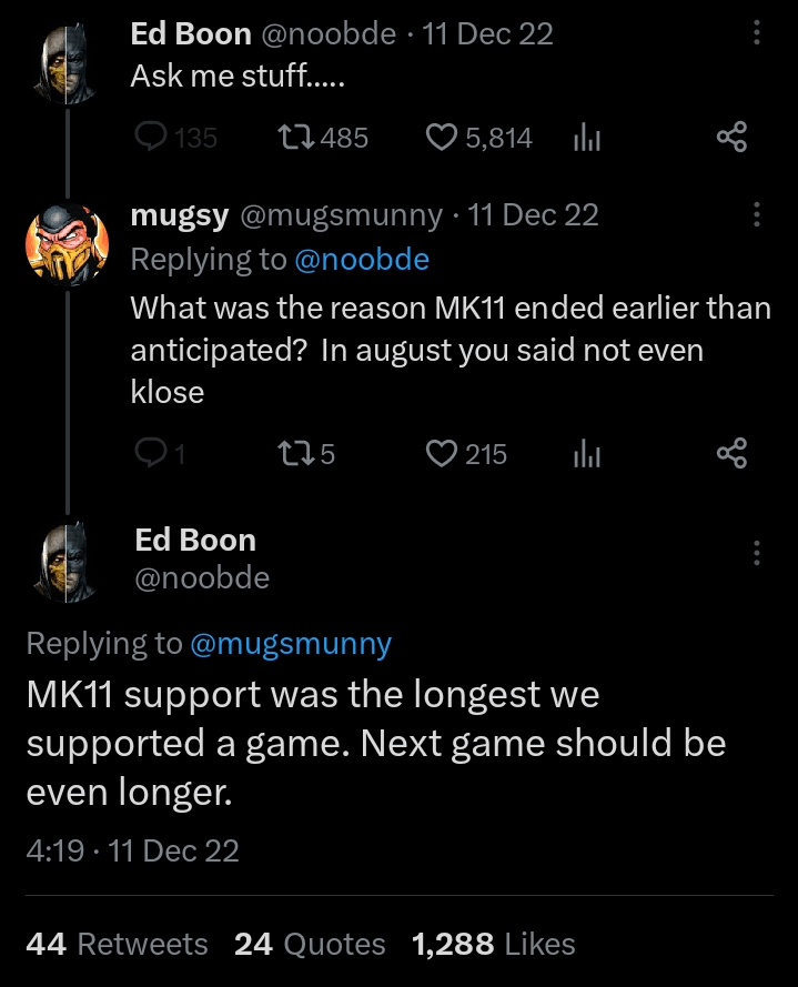 پشتیبانی از بازی Mortal Kombat 1