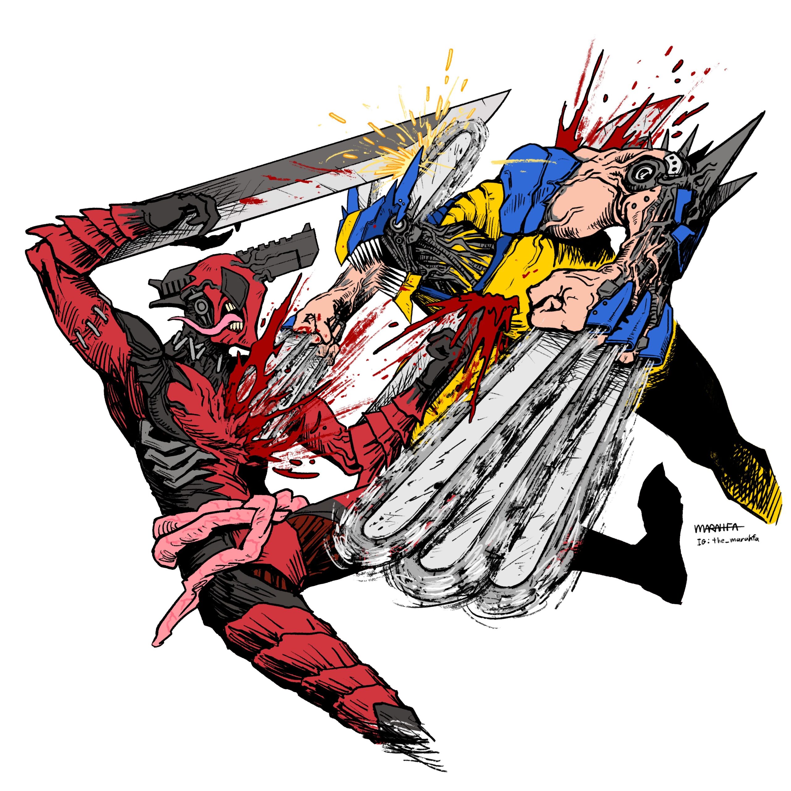 چه میشد اگر ددپول و ولورین در دنیای انیمه مرد اره ای بودند؟