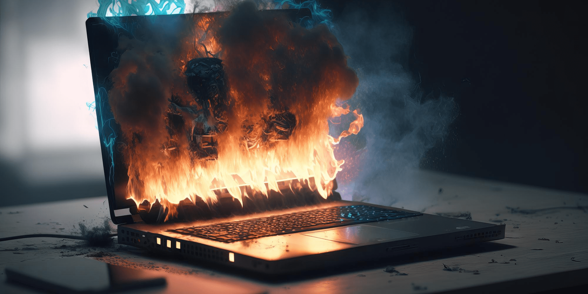 انفجار باتری لپ تاپ